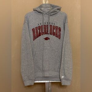 Russell Athletic Gray Arkansas Razorbacks Hoodie Sz S